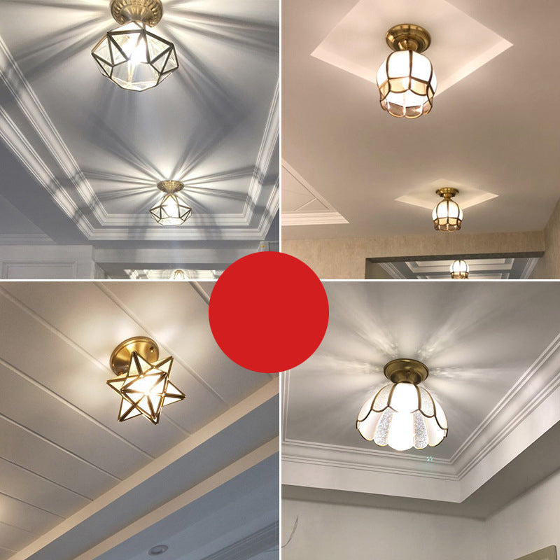 Florabelle | Lampa sufitowa z mosiądzu i szkła