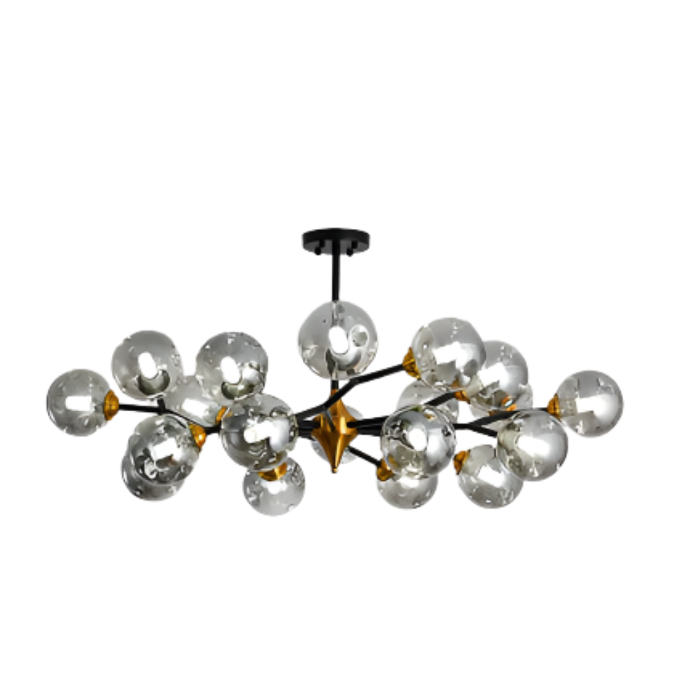 Virello | Lampa sufitowa z kulkami ze szkła dymnego