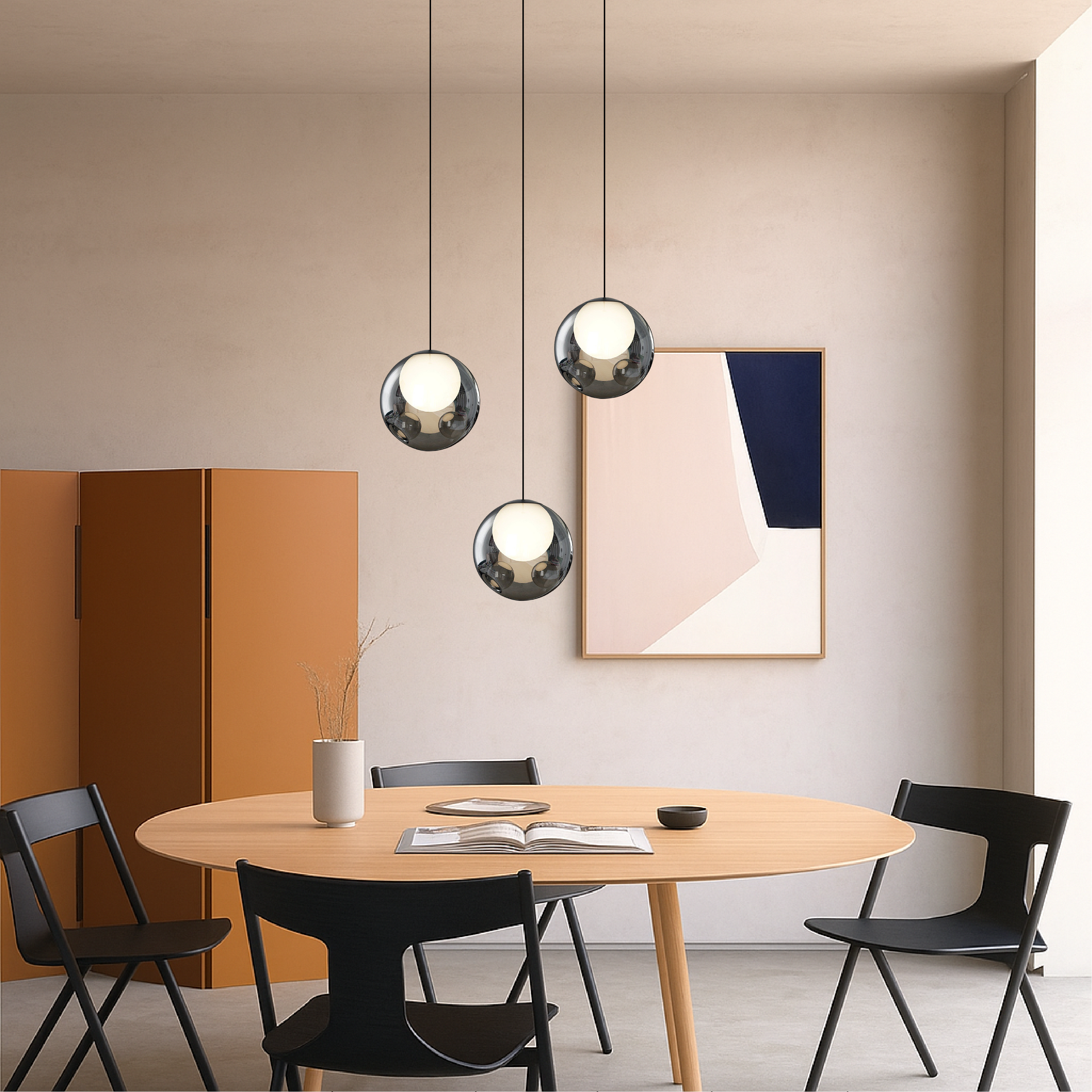 Elyra | Lampa wisząca z kulą ze szkła lustrzanego