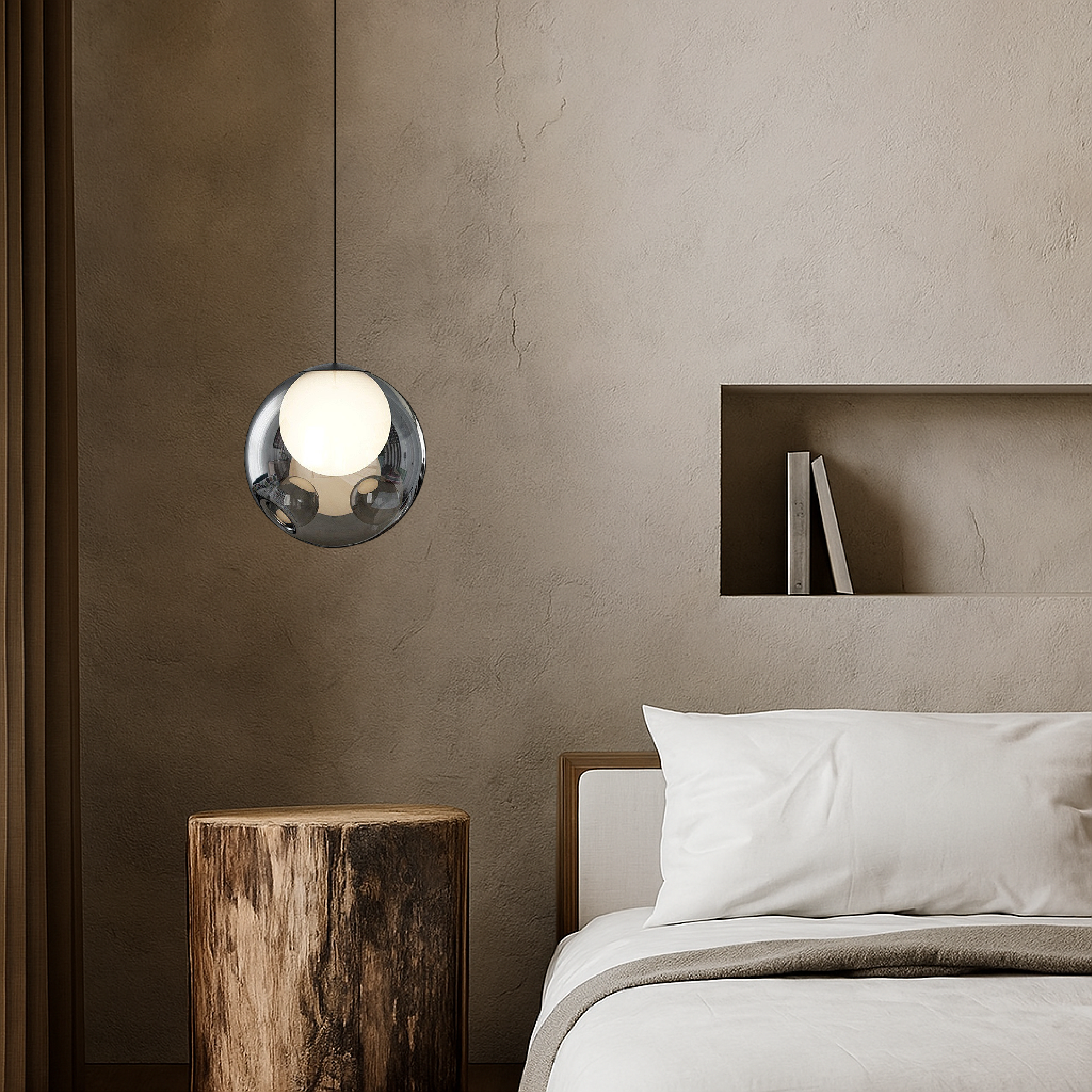 Elyra | Lampa wisząca z kulą ze szkła lustrzanego