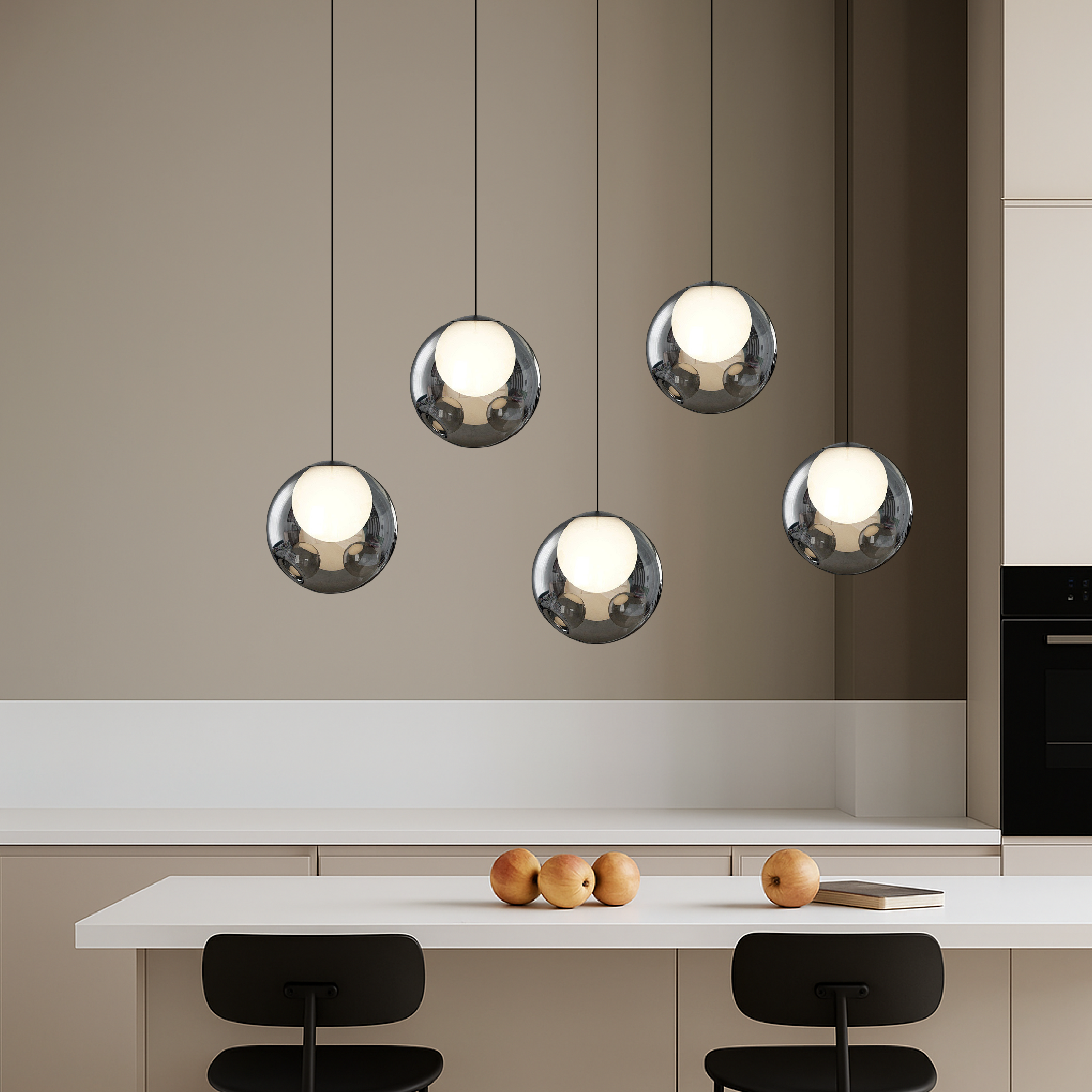 Elyra | Lampa wisząca z kulą ze szkła lustrzanego