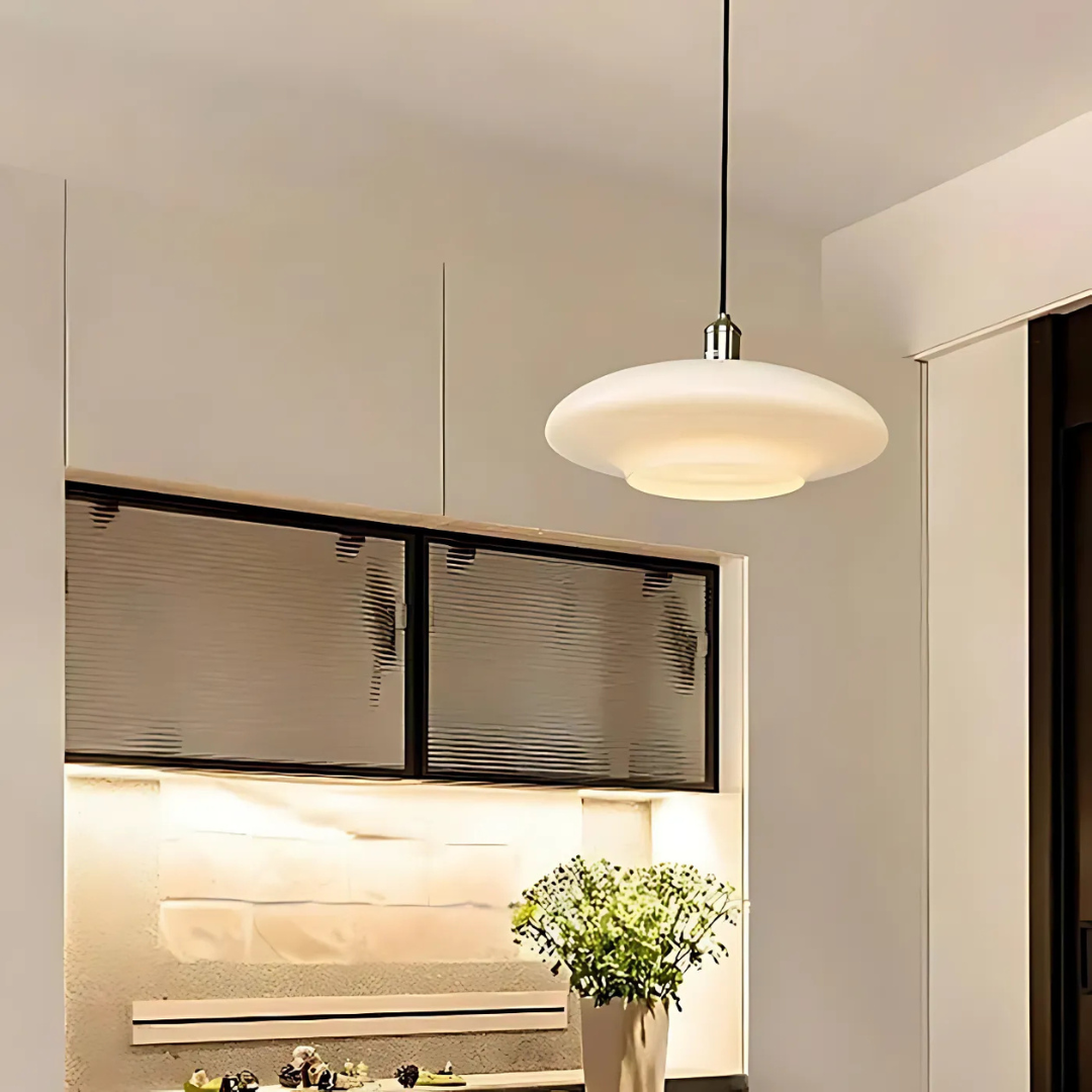 Oryna | Okrągła szklana lampa wisząca Modern