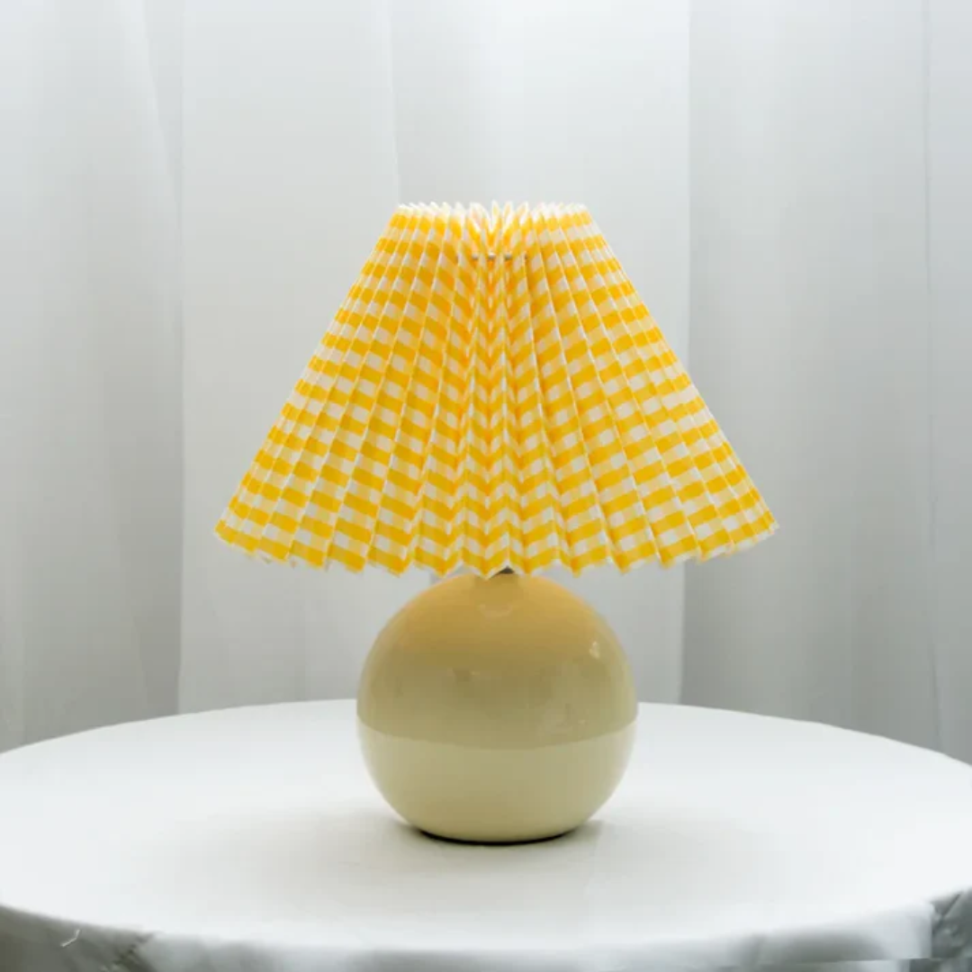 Antyczna lampa stołowa | Metalowe szkło