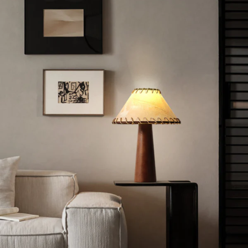 ZenWood | Lampa stołowa LED z drewna w stylu Wabi-Sabi w stylu japońskim