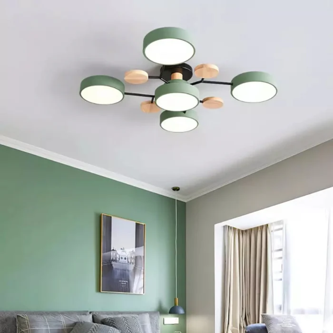 Ardena | Nowoczesna lampa sufitowa LED z drewnianymi detalami