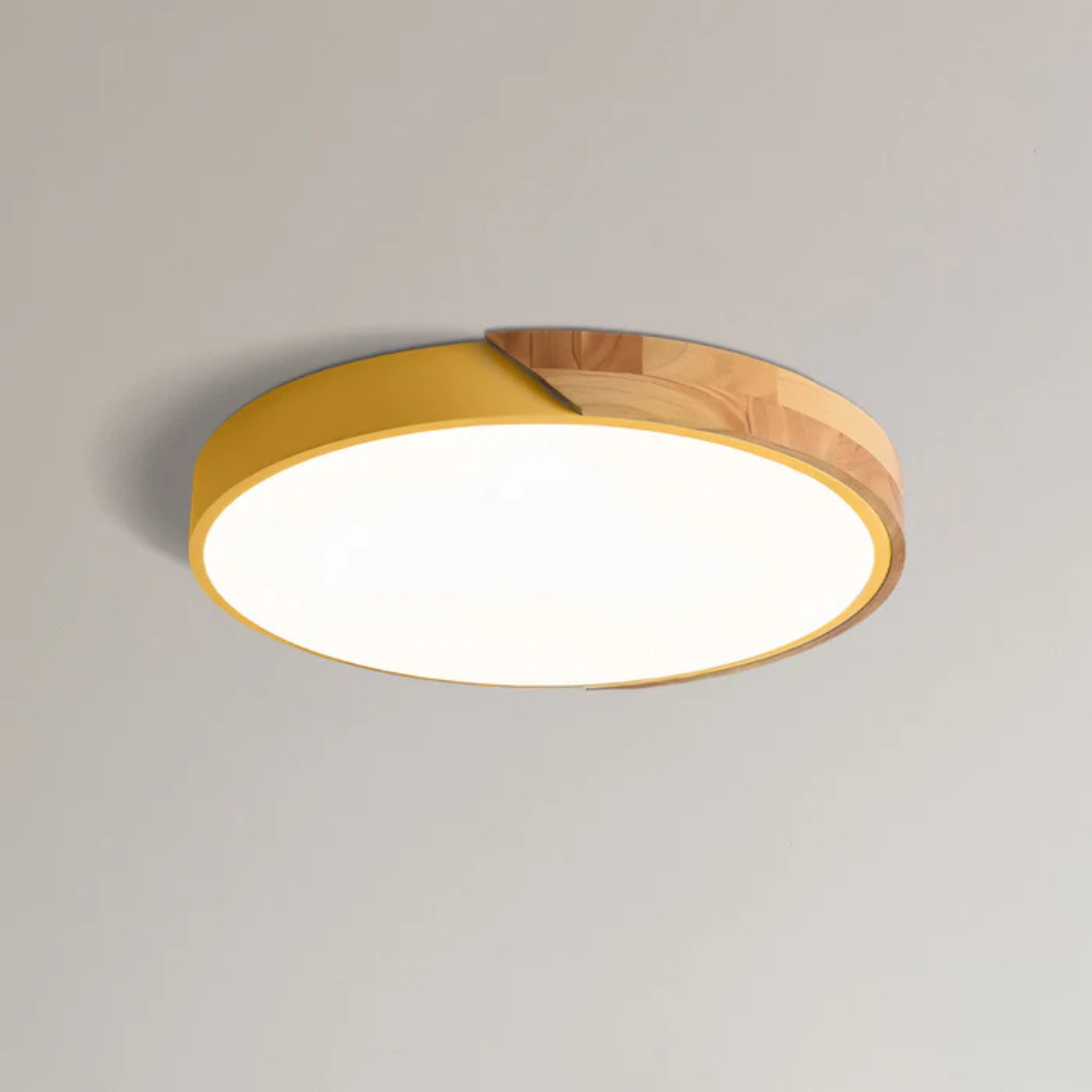 Avela | Okrągła lampa sufitowa LED z drewna