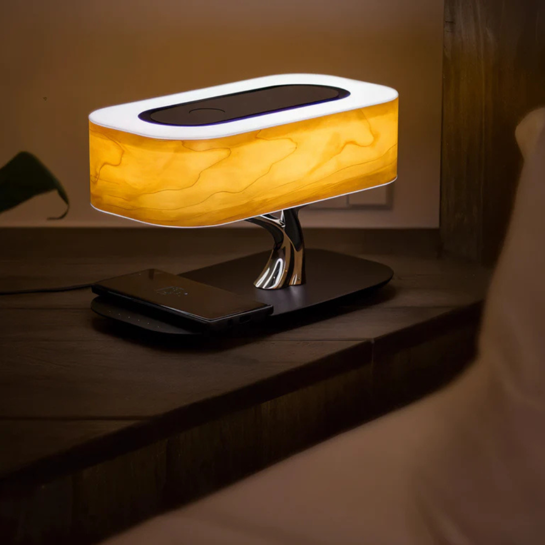 Lampa stołowa LED Bluetooth | Lampa bezprzewodowa ze stacją ładującą