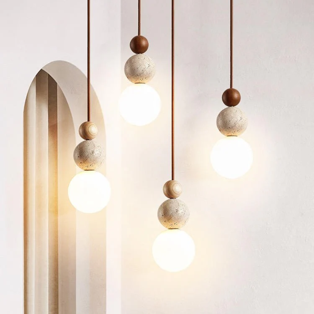 Amara | Lampa wisząca z trawertynu