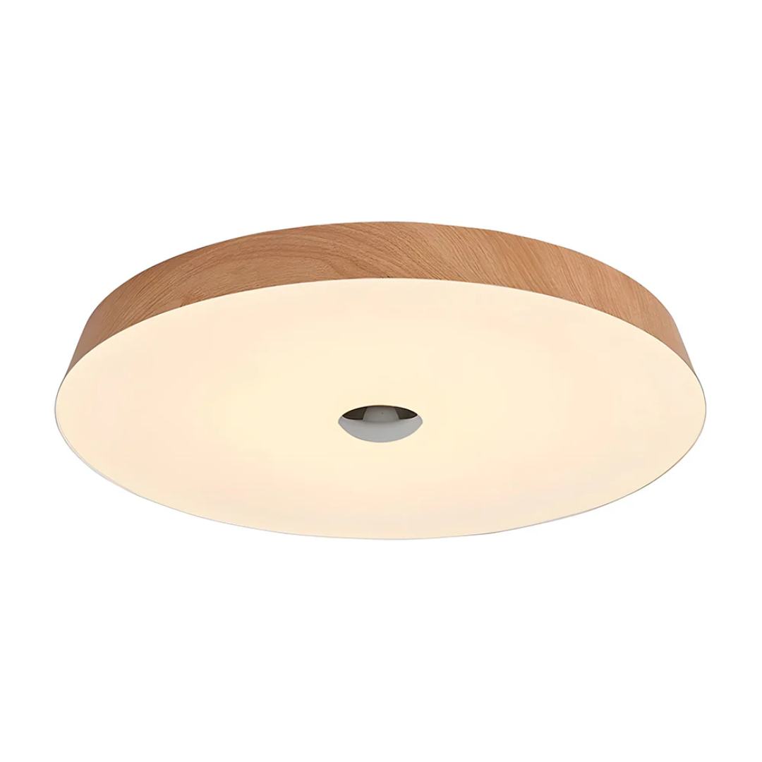 Terra | Okrągła lampa sufitowa LED o fakturze drewna