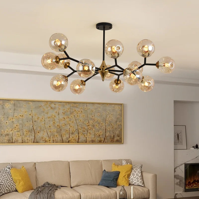 Virello | Lampa sufitowa z kulkami ze szkła dymnego