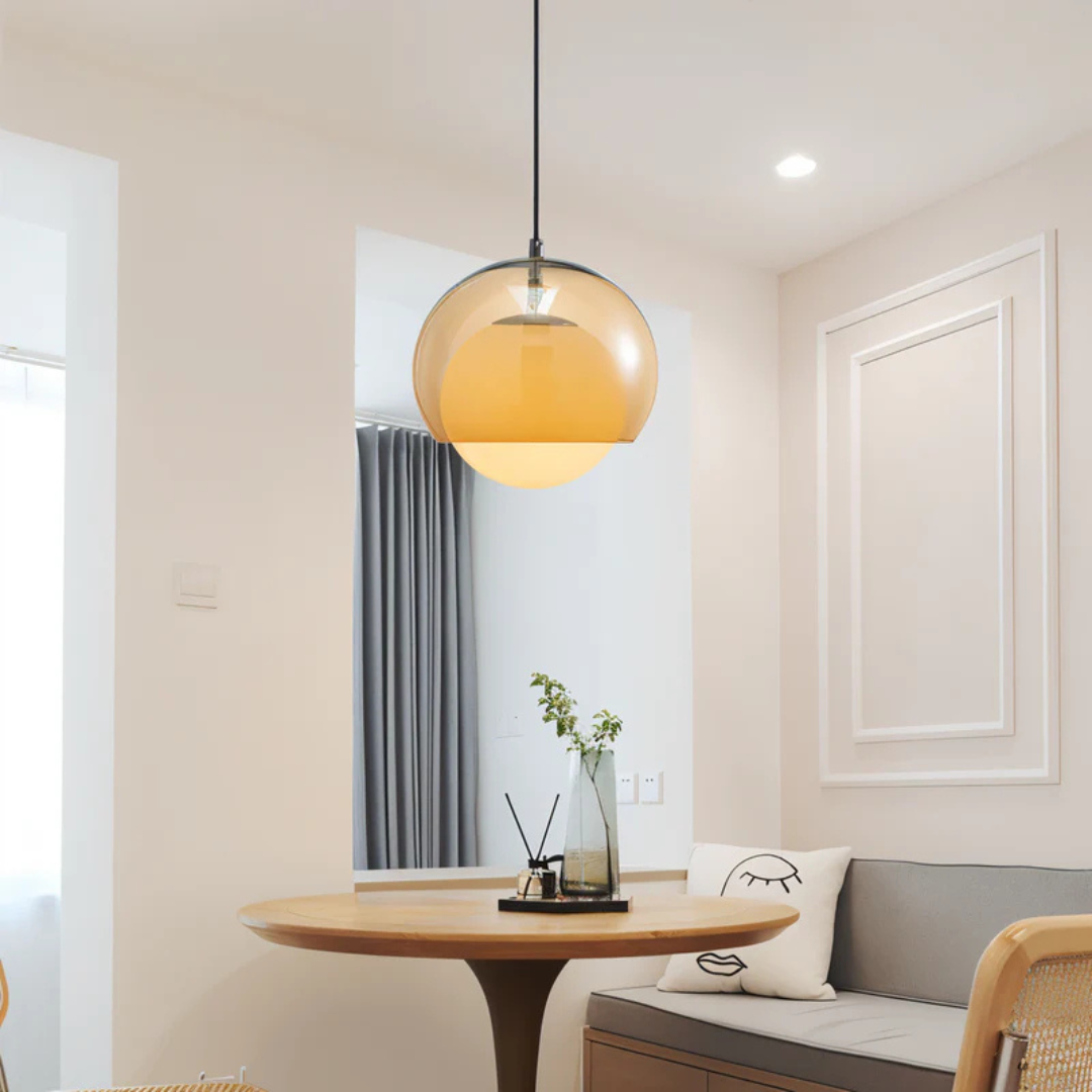 Szklana lampa wisząca | Styl retro do salonu