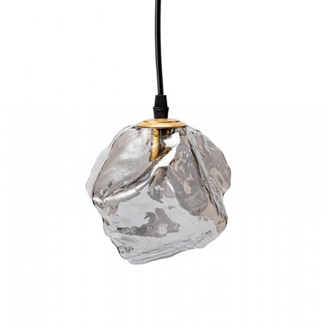 Glacira | Wisząca lampa z rzeźbionego szkła lodowego