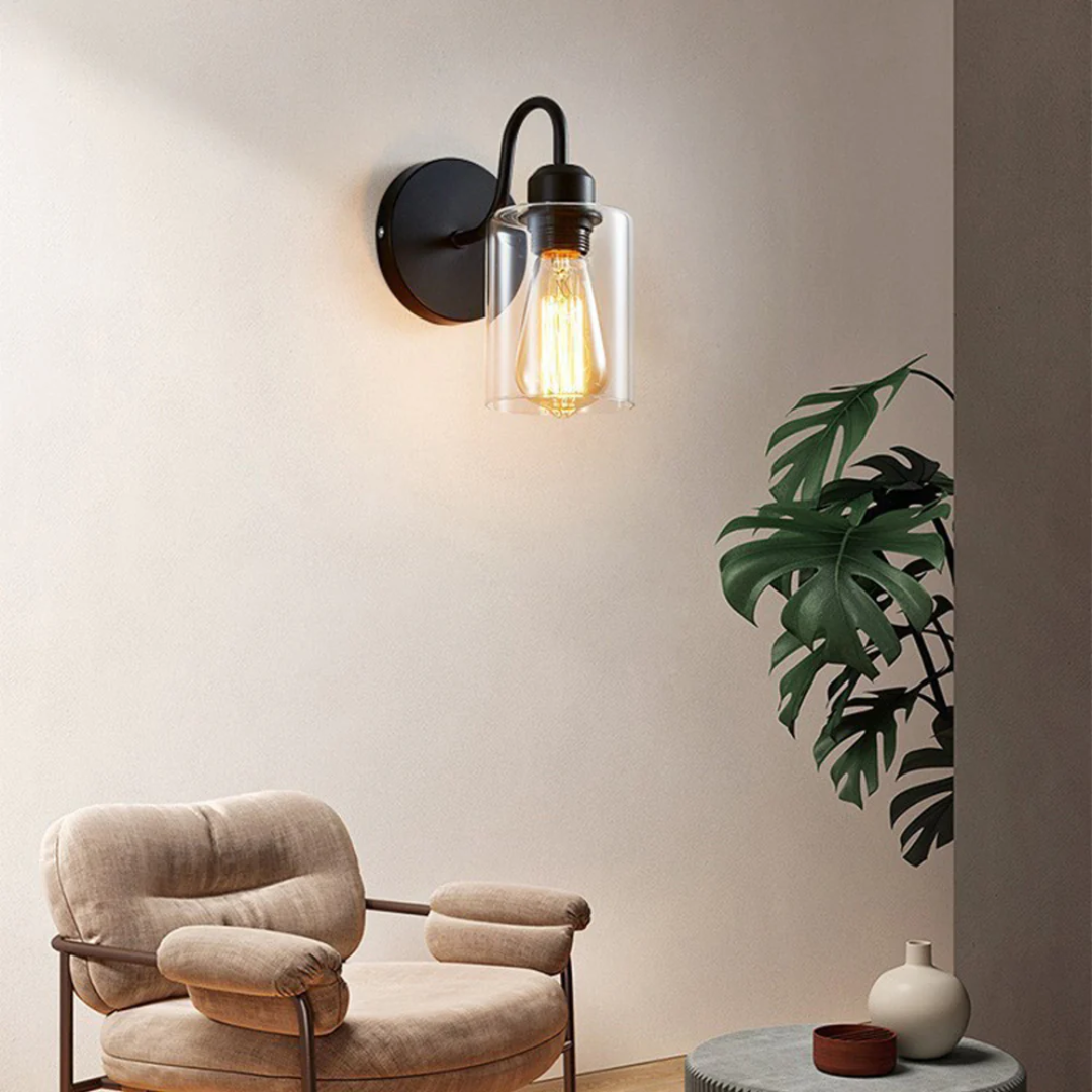 Vento | Minimalistyczna czarna lampa ścienna