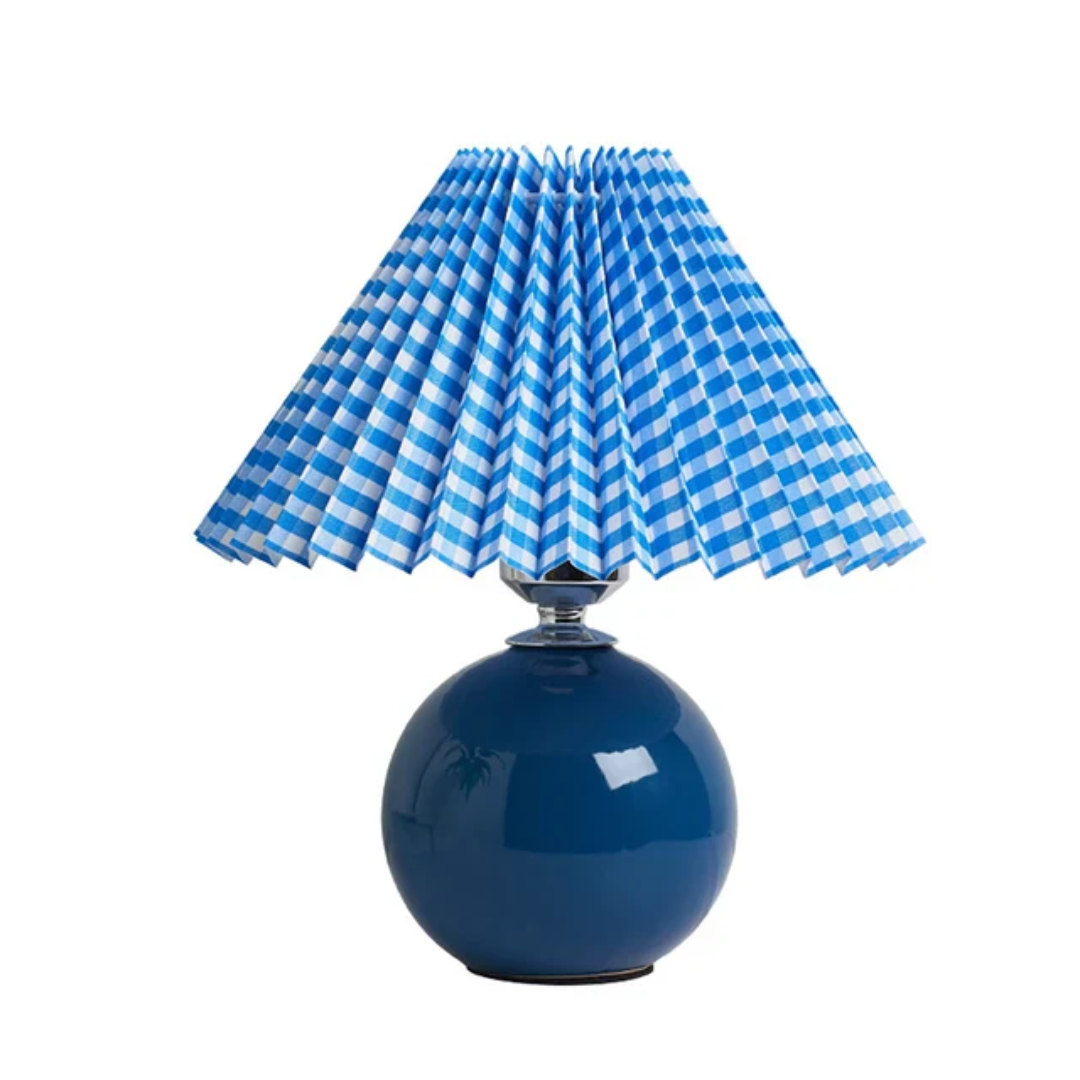 Antyczna lampa stołowa | Metalowe szkło