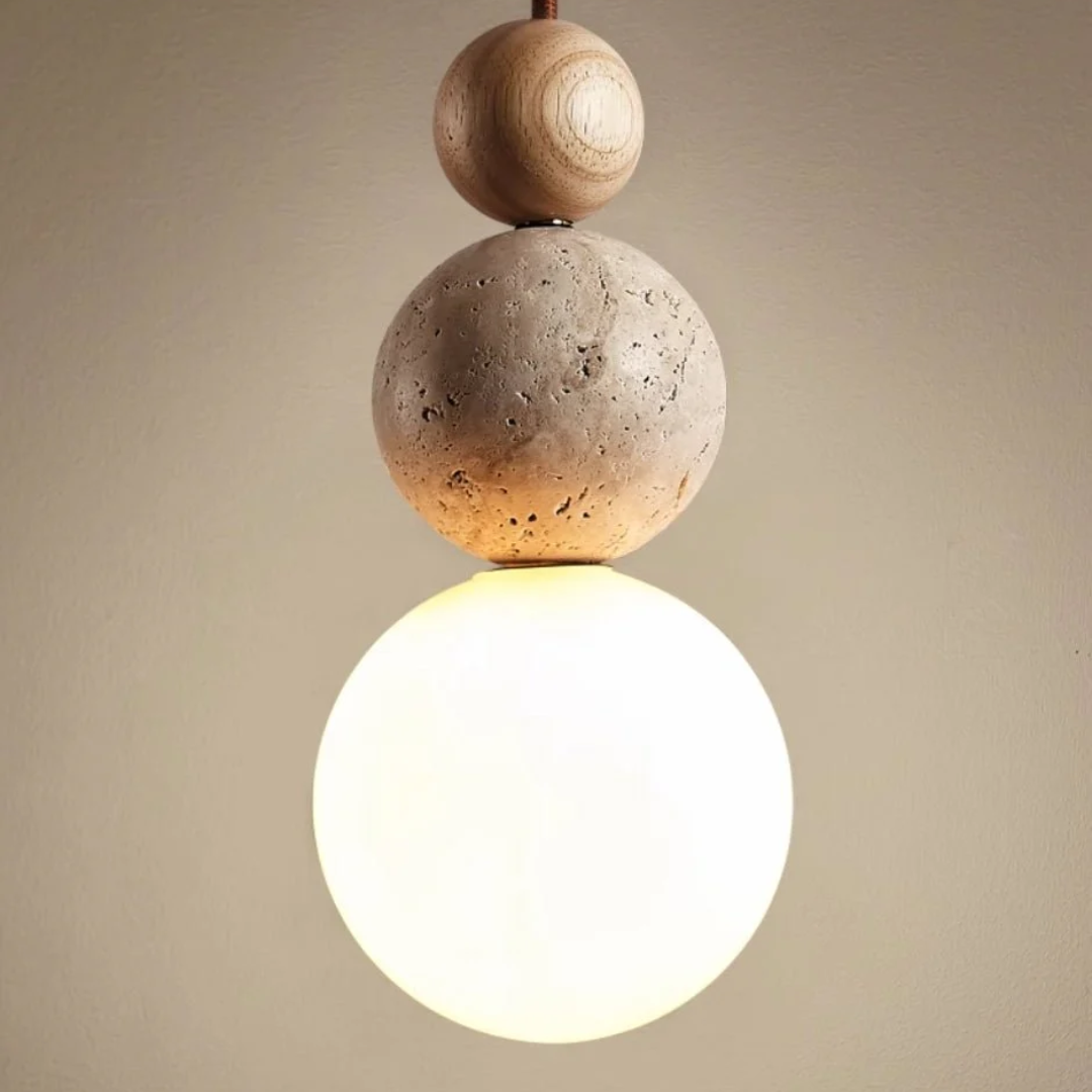 Amara | Lampa wisząca z trawertynu