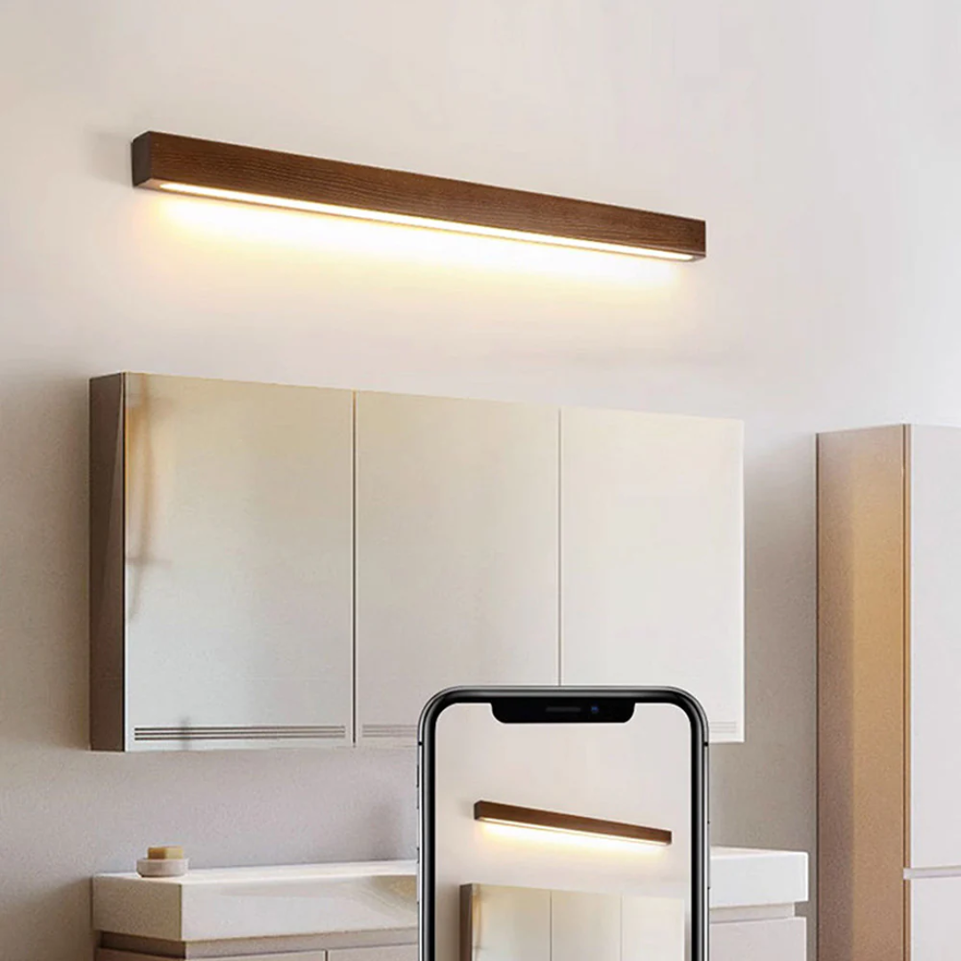 Nero | Stylowa drewniana lampa ścienna