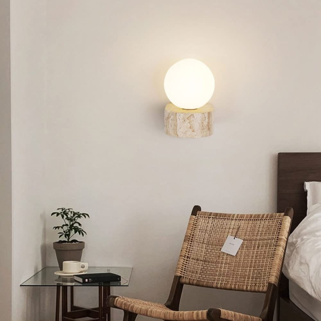 Noa | Szklana lampa ścienna okrągła