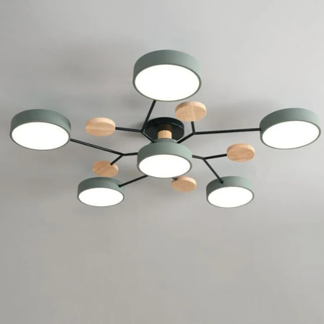 Ardena | Nowoczesna lampa sufitowa LED z drewnianymi detalami
