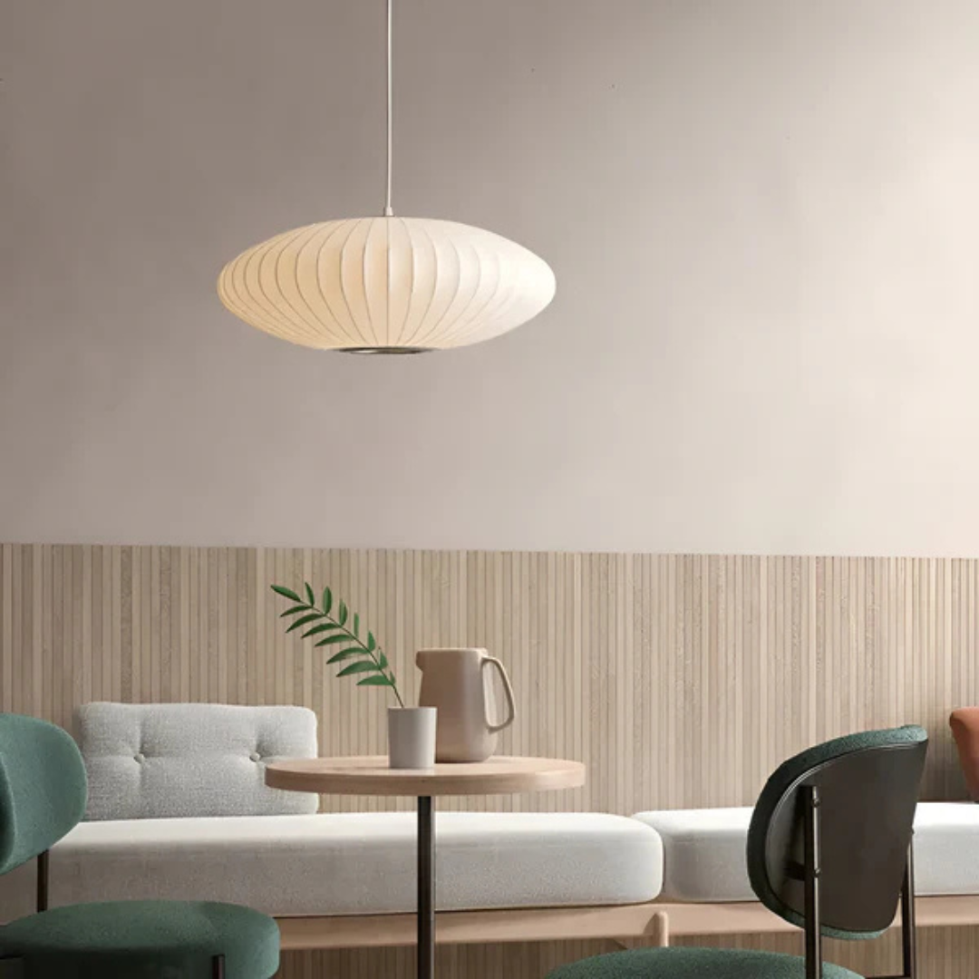 Eloria | Lampa wisząca z owalnym kloszem z tkaniny