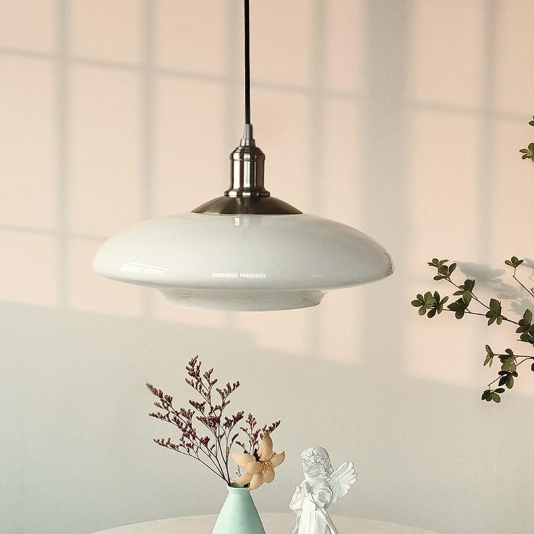 Oryna | Okrągła szklana lampa wisząca Modern