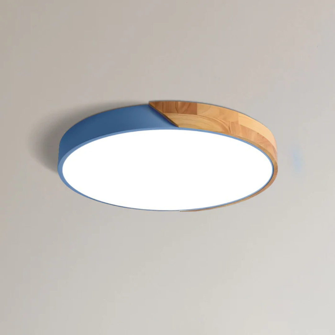 Avela | Okrągła lampa sufitowa LED z drewna