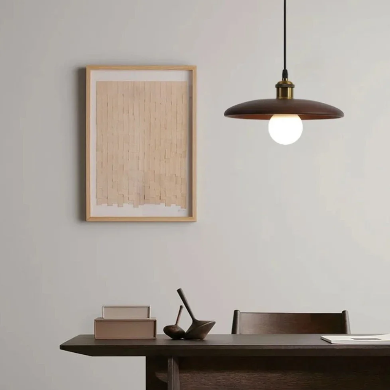 Oriva | Lampa wisząca w kształcie drewnianego krążka