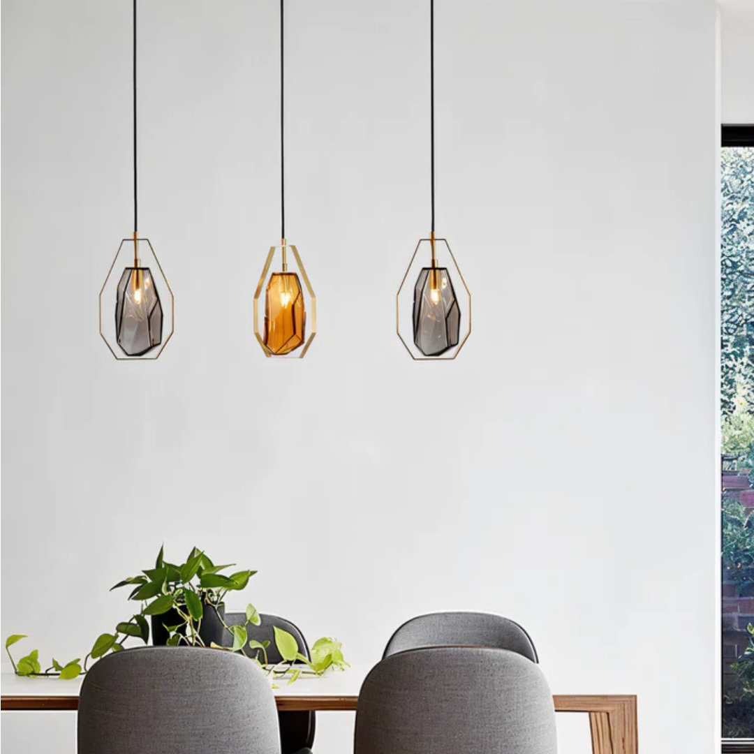 Elaris | Geometryczna szklana lampa wisząca