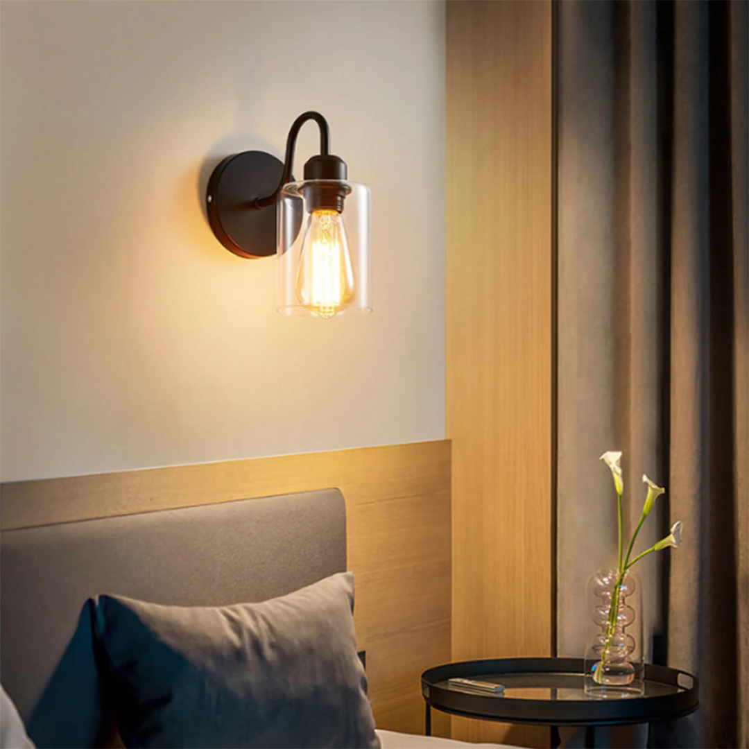Vento | Minimalistyczna czarna lampa ścienna