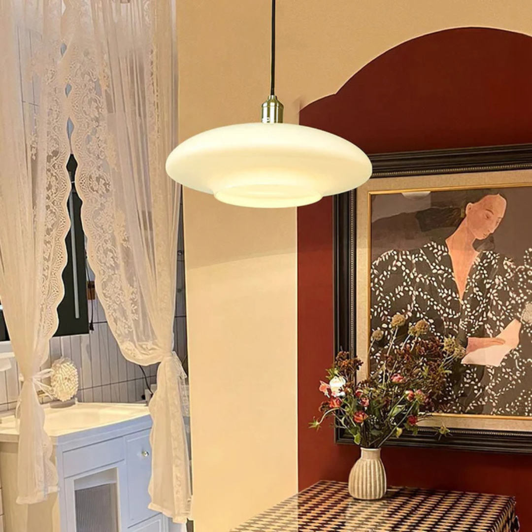 Oryna | Okrągła szklana lampa wisząca Modern