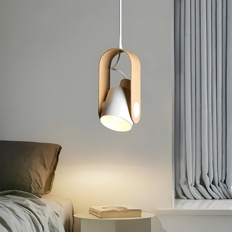 Ardela | Lampa wisząca z drewnianą ramą