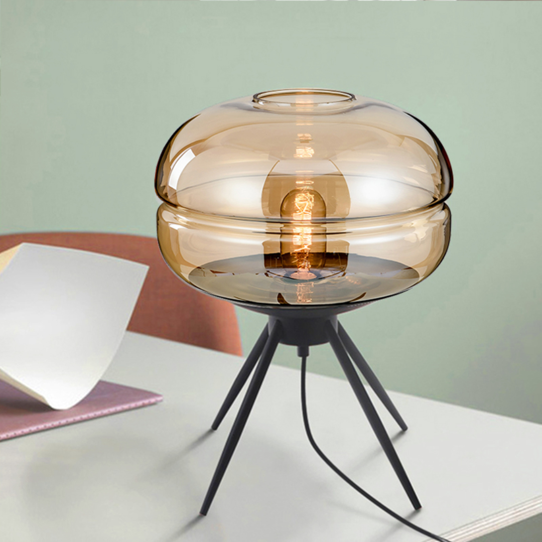 Szklana lampa stołowa | Oświetlenie LED do salonu