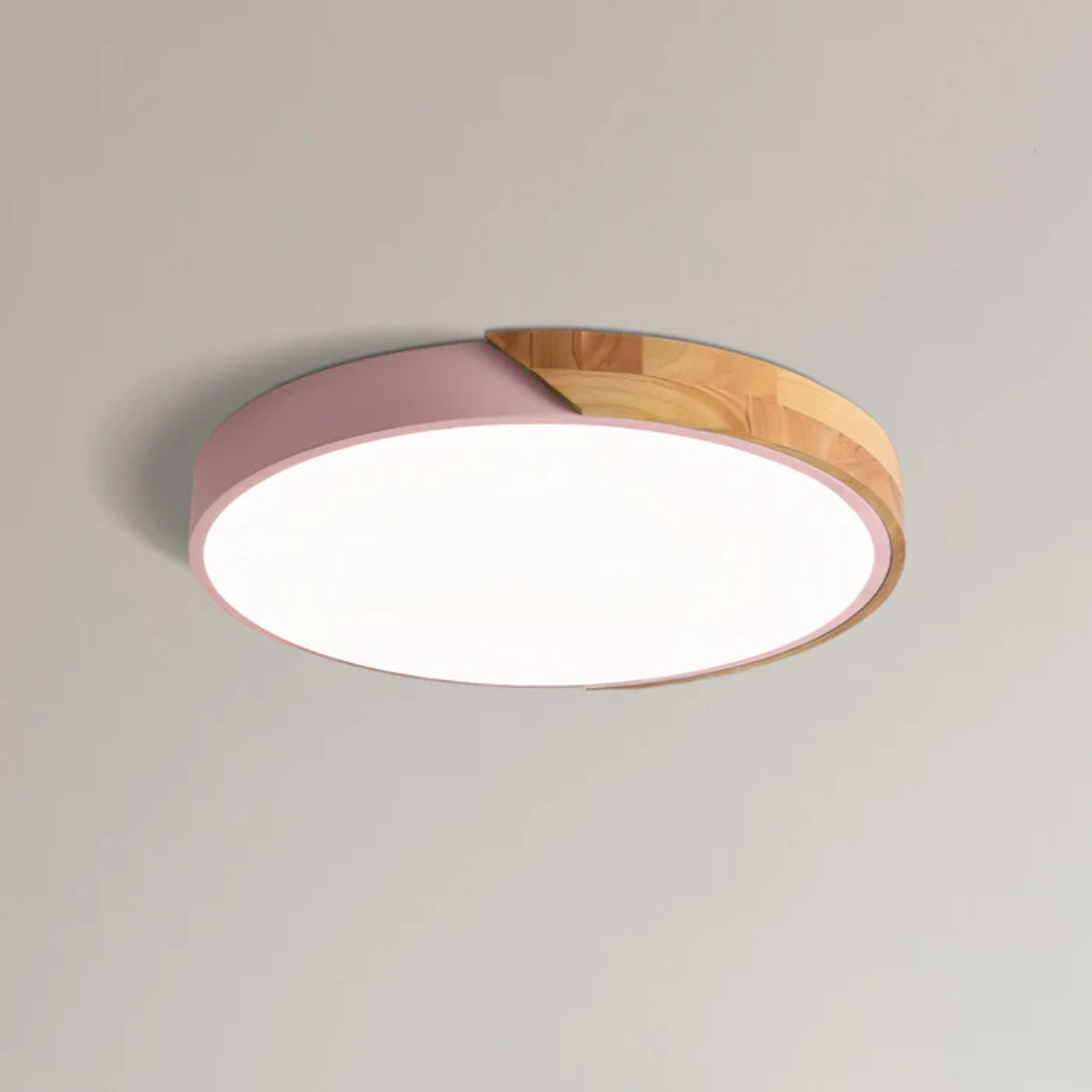 Avela | Okrągła lampa sufitowa LED z drewna