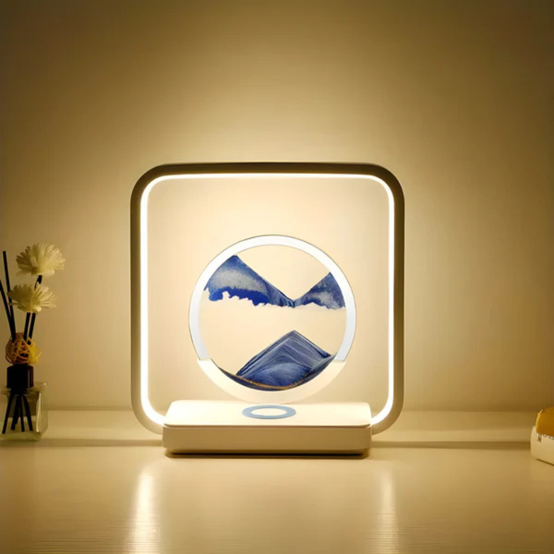 Lampa LED z efektem płynącego piasku | Lampka nocna 3D do wnętrz