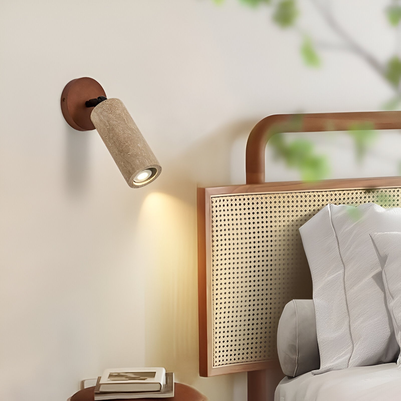 Trawertyn | Drewniana, regulowana lampa ścienna i sufitowa LED