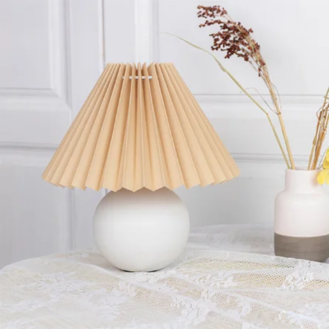 Antyczna lampa stołowa | Metalowe szkło