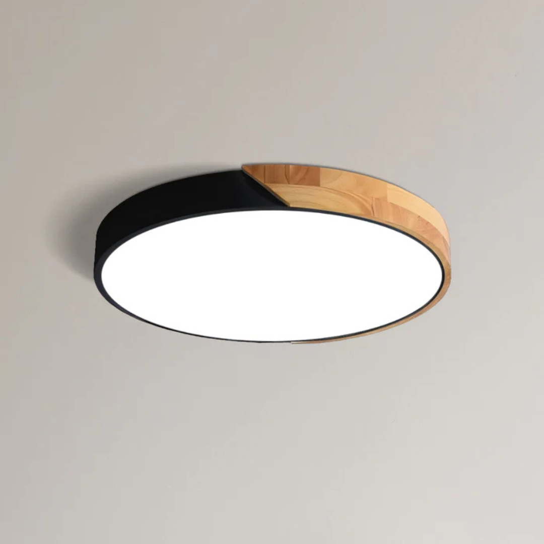 Avela | Okrągła lampa sufitowa LED z drewna