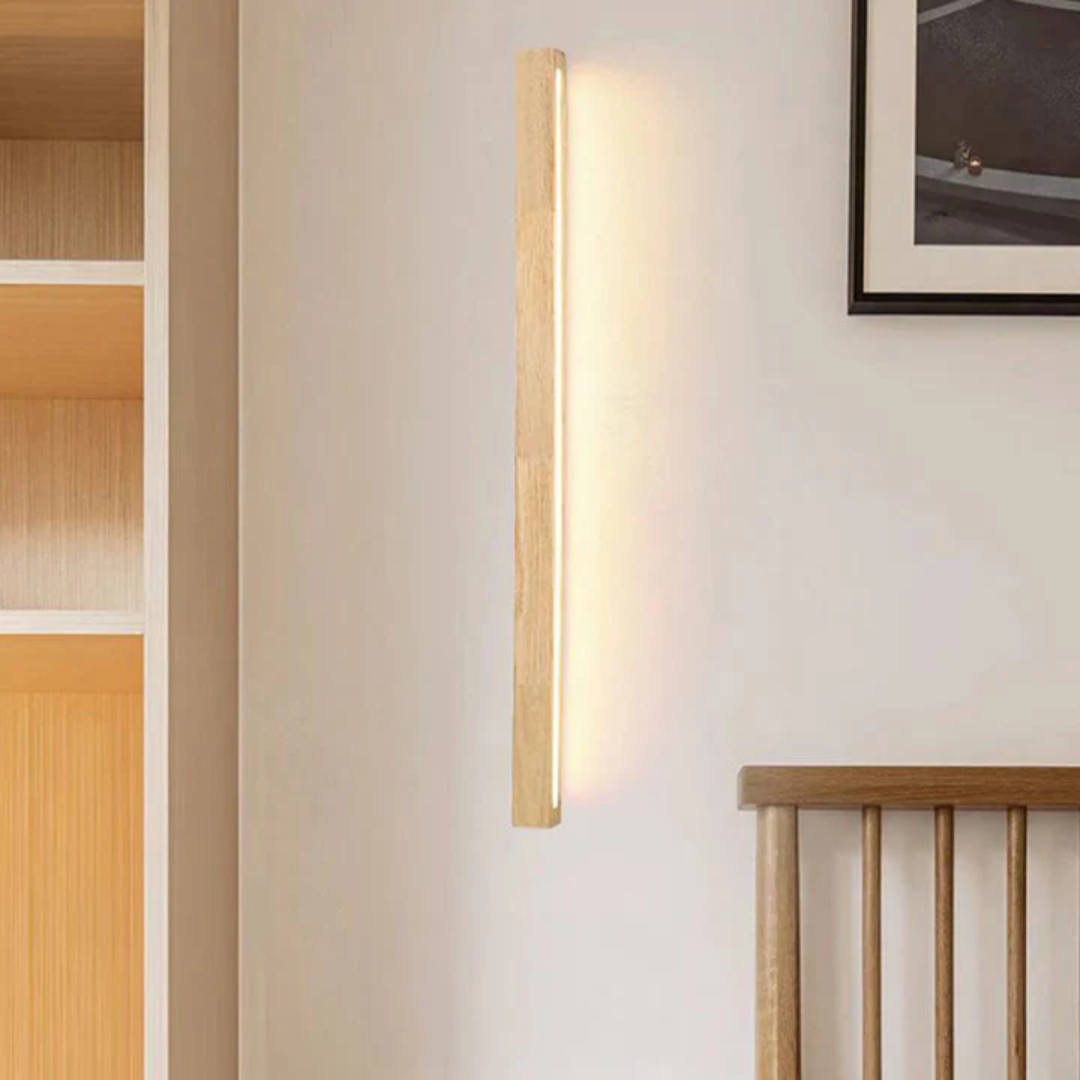 Nero | Stylowa drewniana lampa ścienna