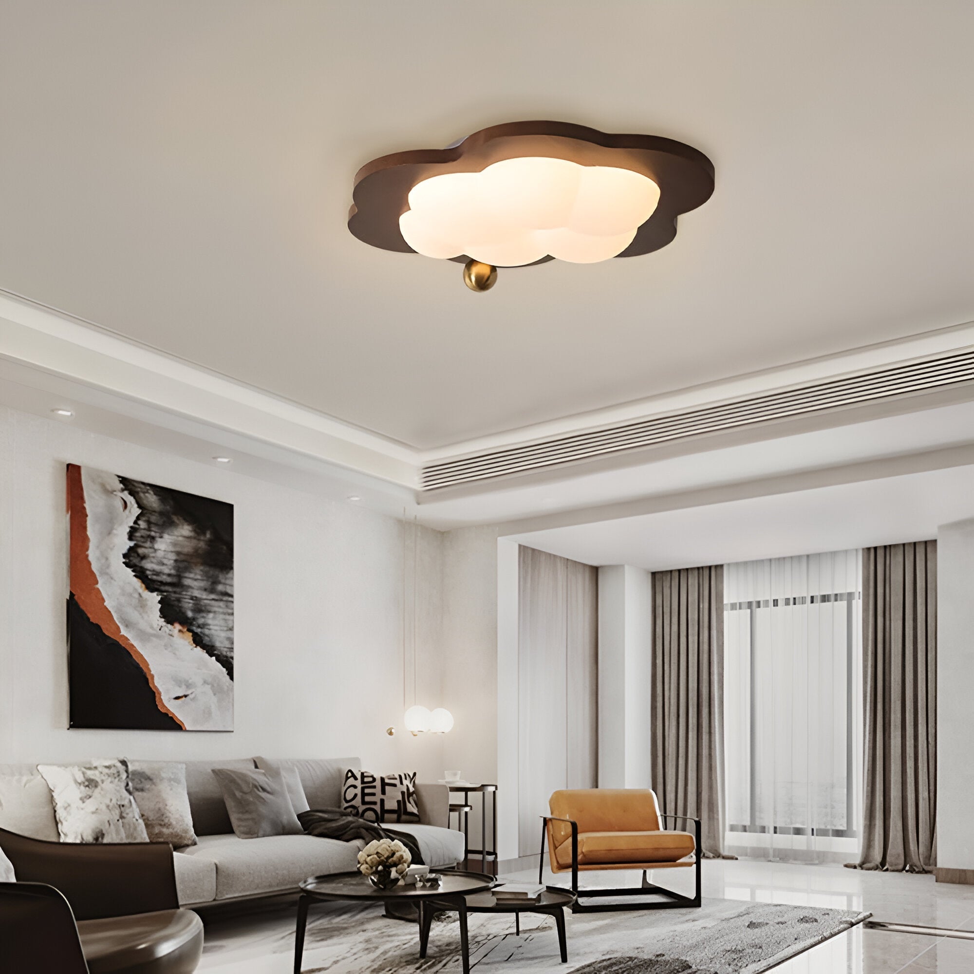 Loft | Drewniana lampa sufitowa LED