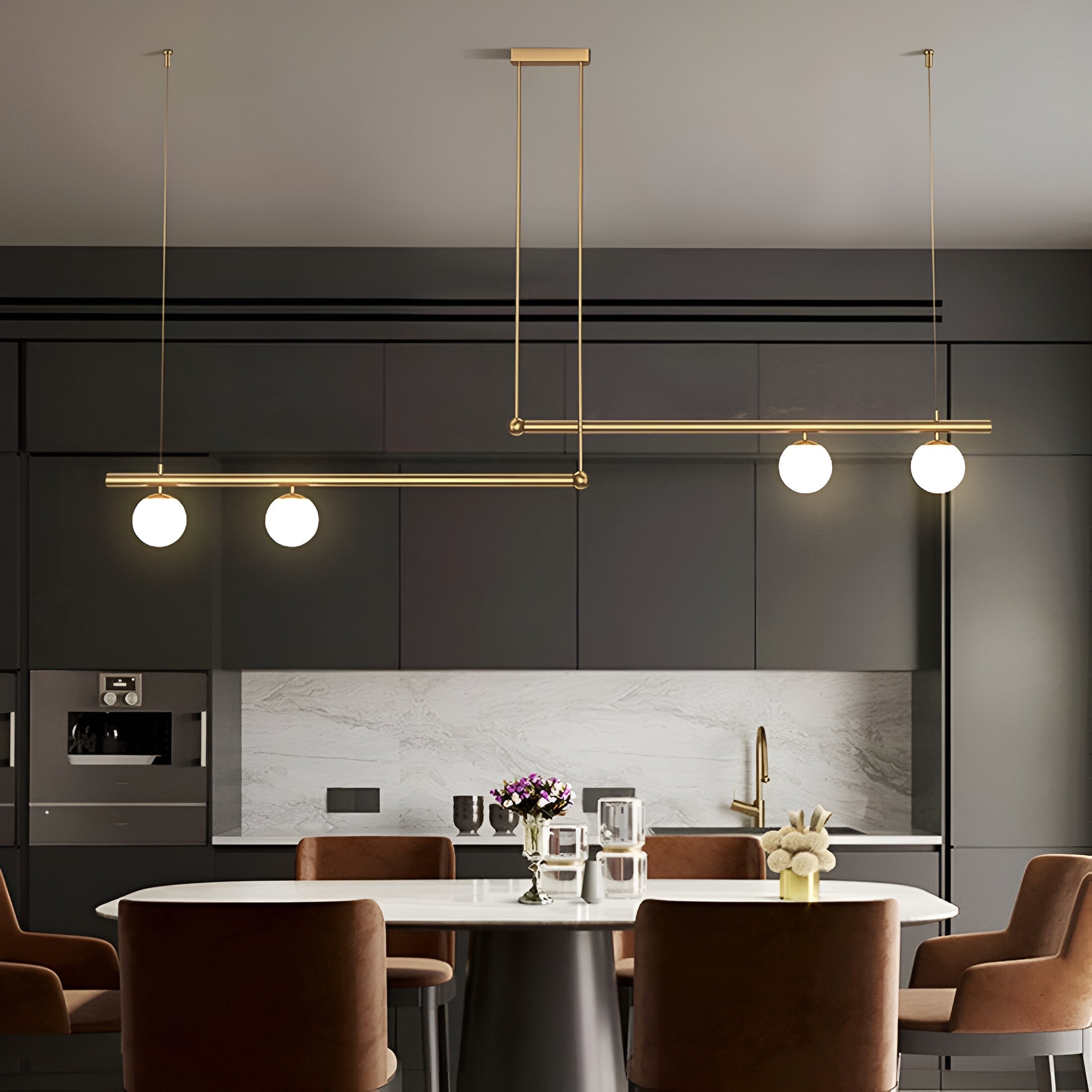 Lana | Nordic Linear Lampa wisząca do stołu jadalnego