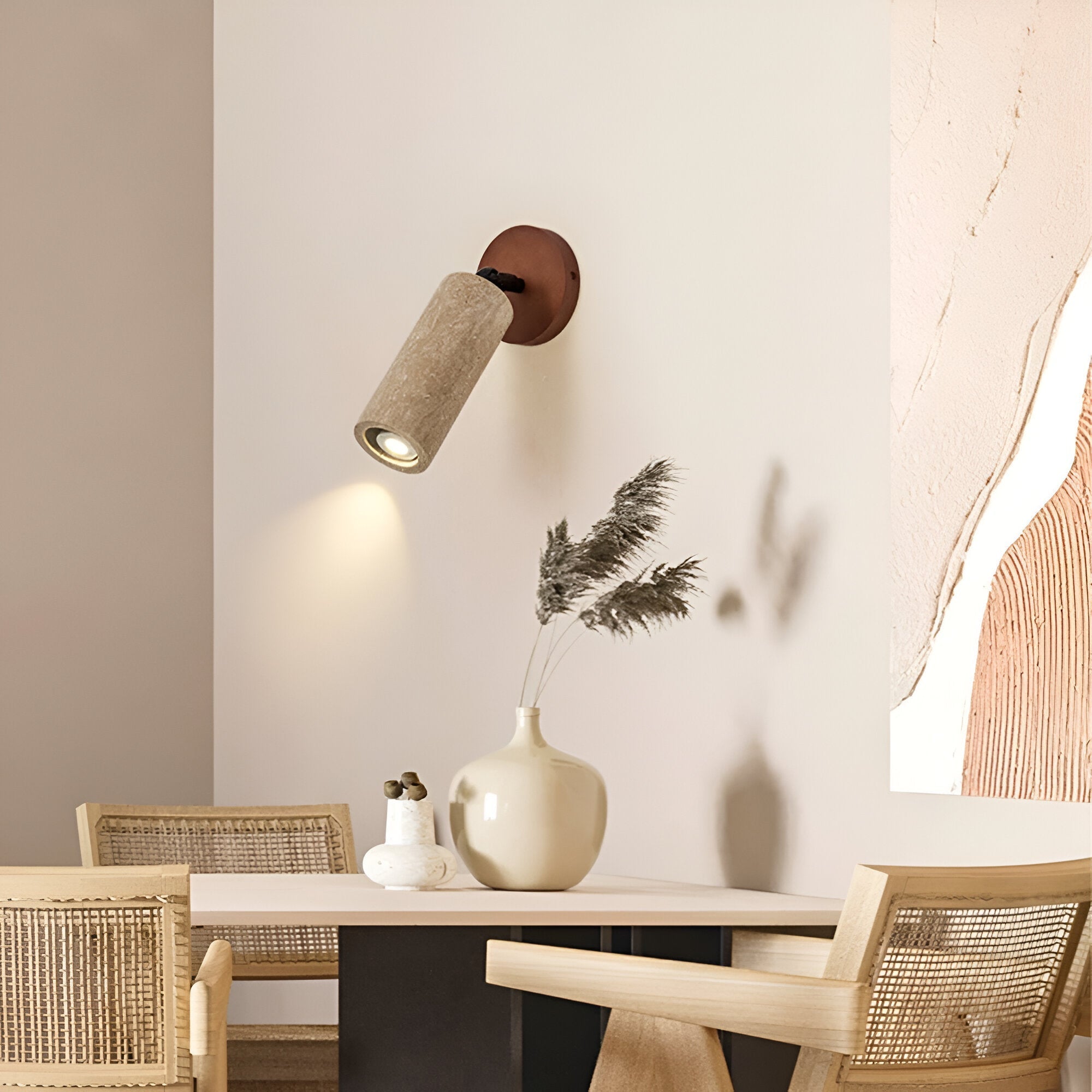 Trawertyn | Drewniana, regulowana lampa ścienna i sufitowa LED