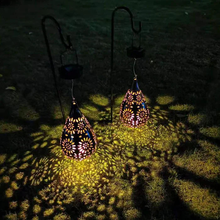 Lampa ogrodowa solarna kwiatowa | stylowe oświetlenie zewnętrzne