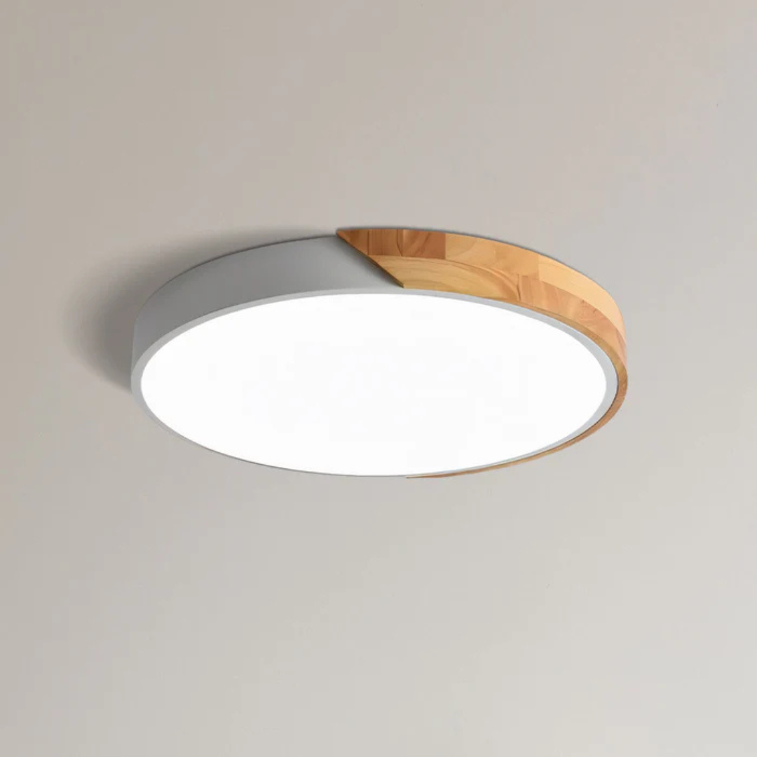 Avela | Okrągła lampa sufitowa LED z drewna