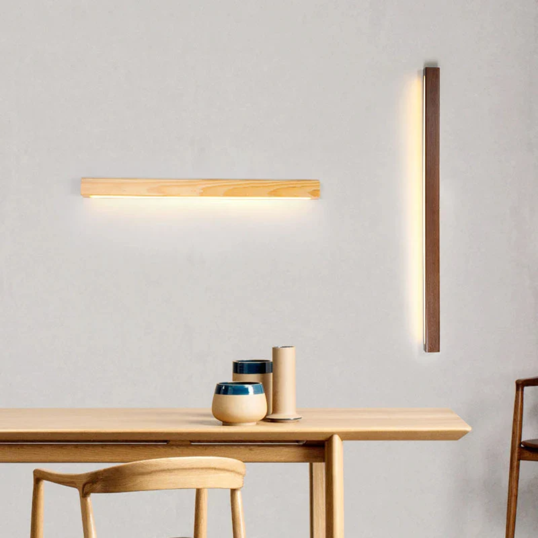 Nero | Stylowa drewniana lampa ścienna