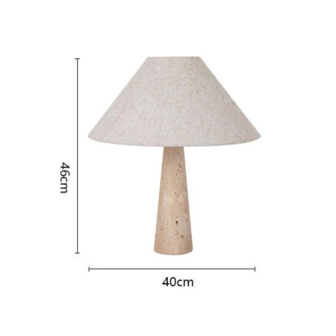Faryna | Lampa stołowa materiałowa z podstawą z trawertynu