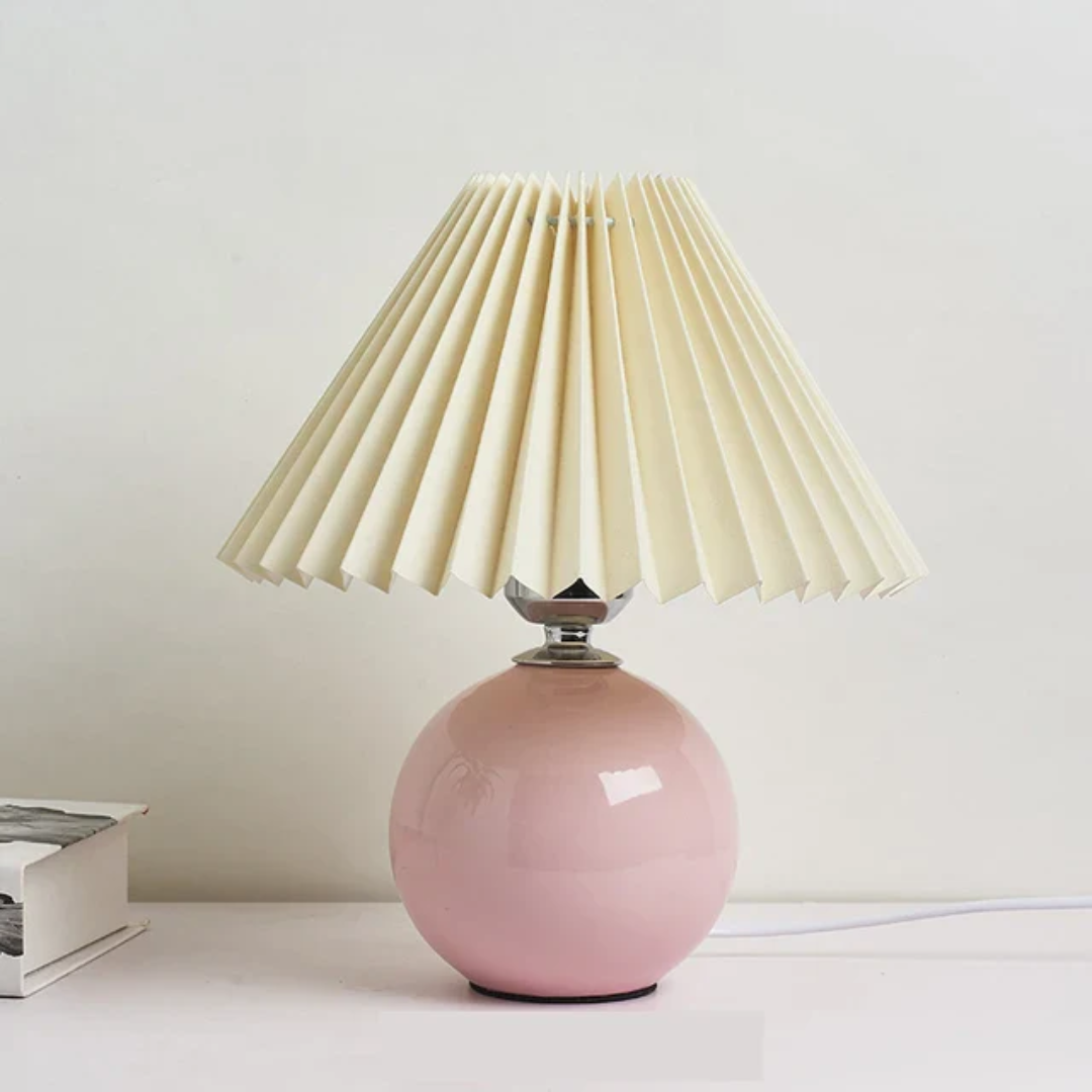 Antyczna lampa stołowa | Metalowe szkło