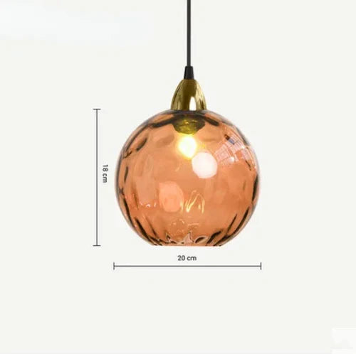 Szklana Lampa Wisząca w Kształcie Kuli | Oświetlenie Wnętrz