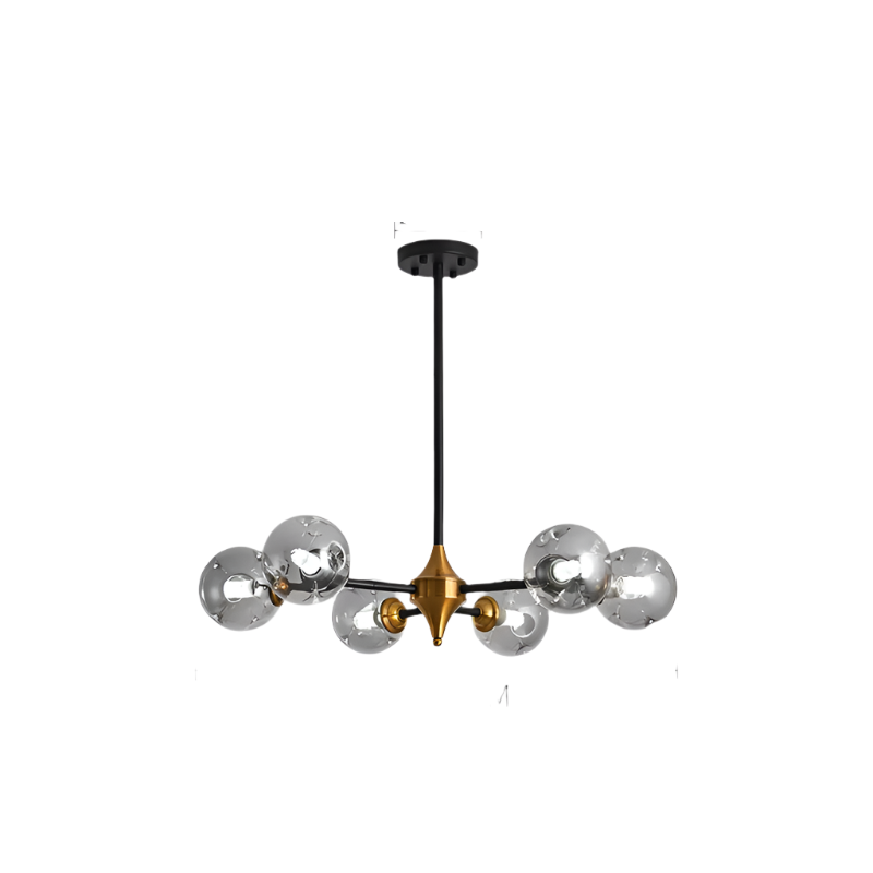 Virello | Lampa sufitowa z kulkami ze szkła dymnego