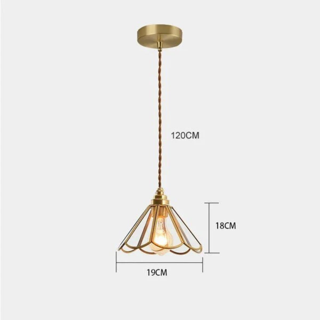 Lunavera | Vintage szklana lampa wisząca w kształcie kwiatu