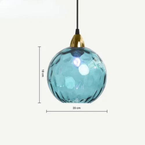 Szklana Lampa Wisząca w Kształcie Kuli | Oświetlenie Wnętrz
