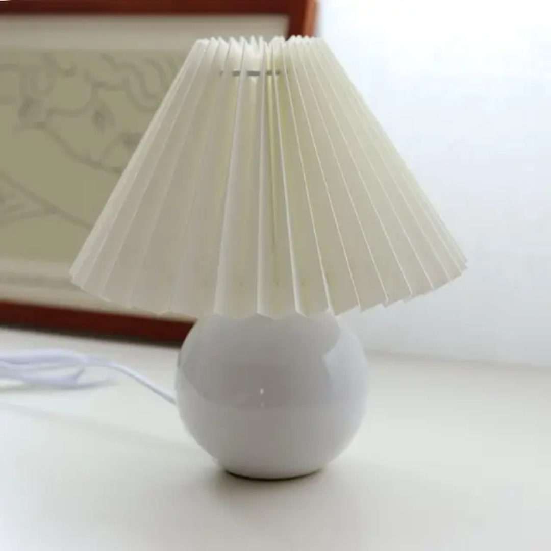 Antyczna lampa stołowa | Metalowe szkło